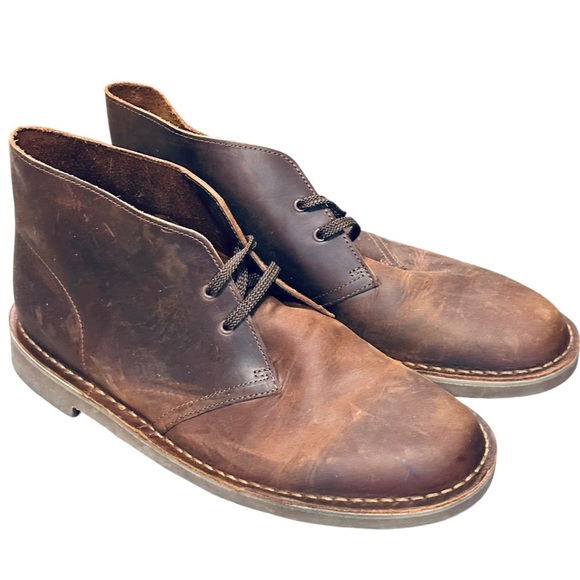 Clarks Leather Chukka Lace Boots Bushacre 2 Beeswax or similar men’s 10.5
